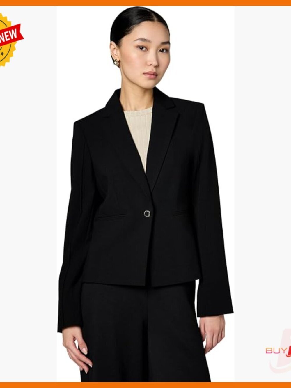 One Button Short Blazer for Office Workwear, Premium Material